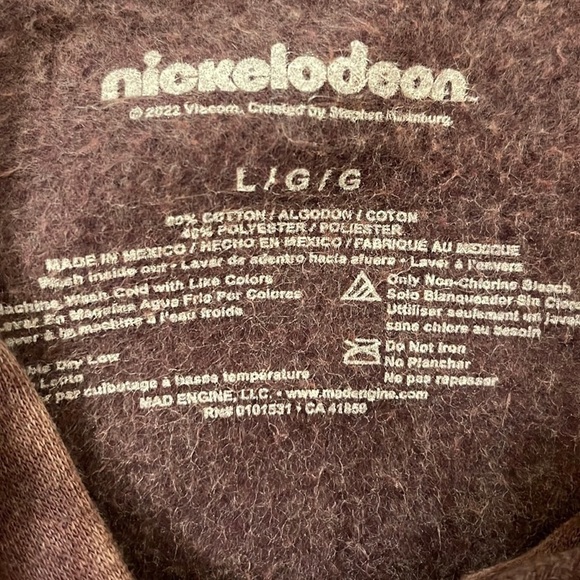 Nickelodeon Spongebob Squarepants Hooded Acid Wash Sweatshirt Size L - Picture 4 of 6